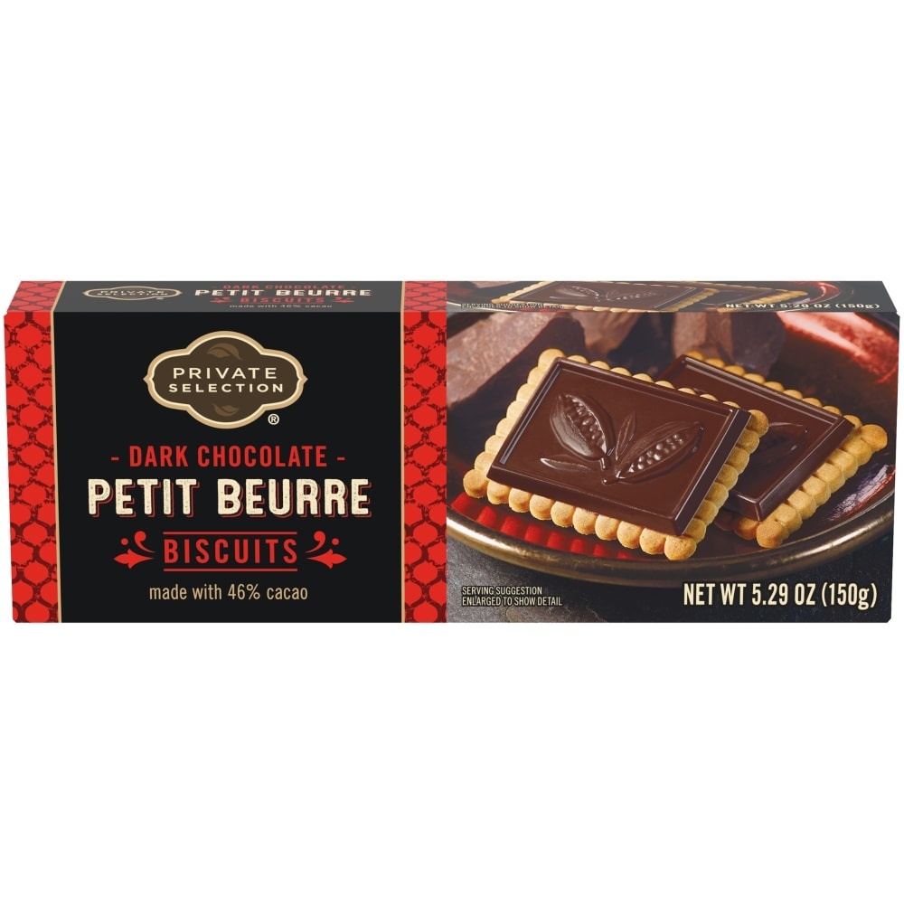 slide 1 of 1, Private Selection Dark Chocolate Petit Beurre Biscuits, 5.29 oz