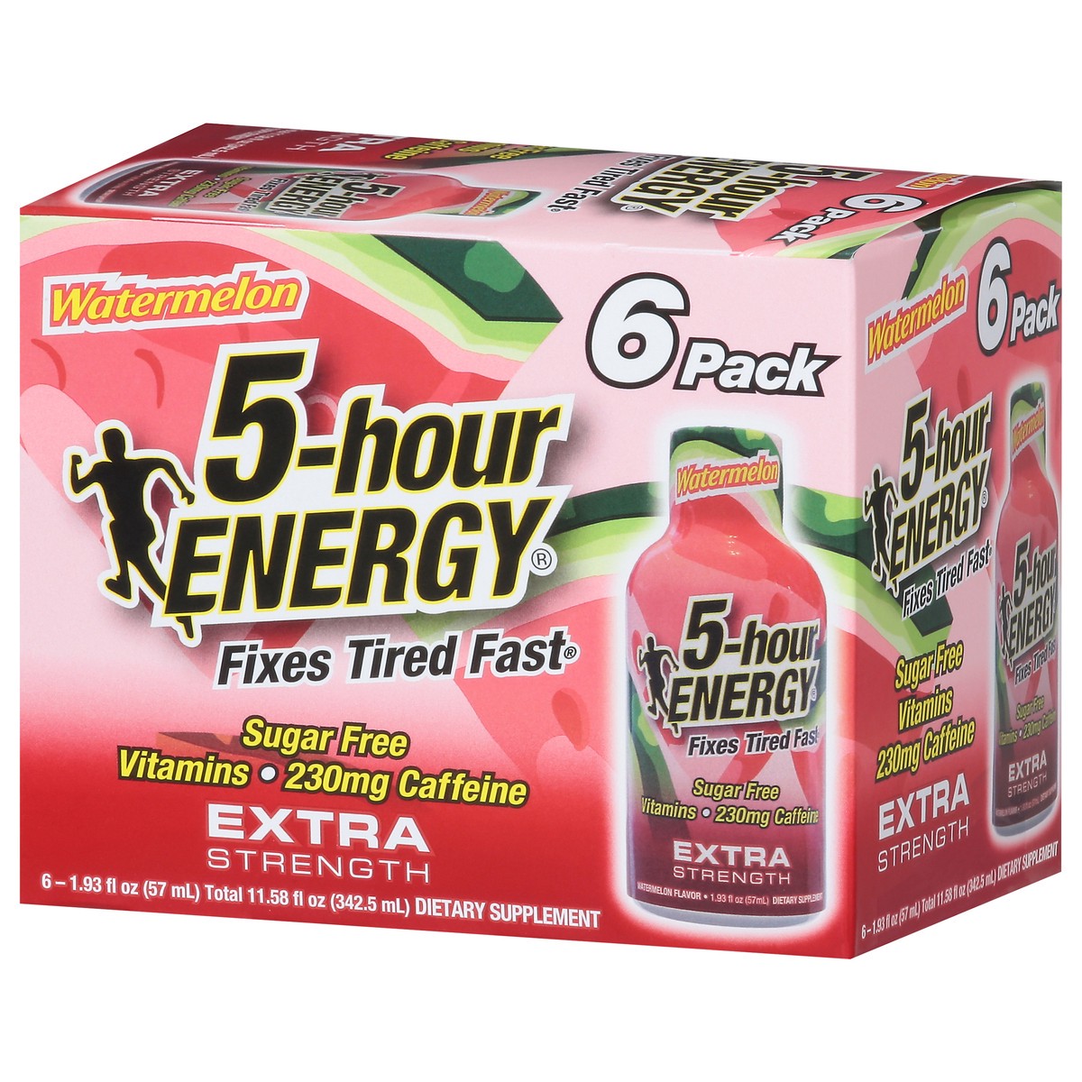 slide 2 of 15, 5-hour ENERGY 5-Hour Watermelon Extra Strength 6-pack, 6 ct