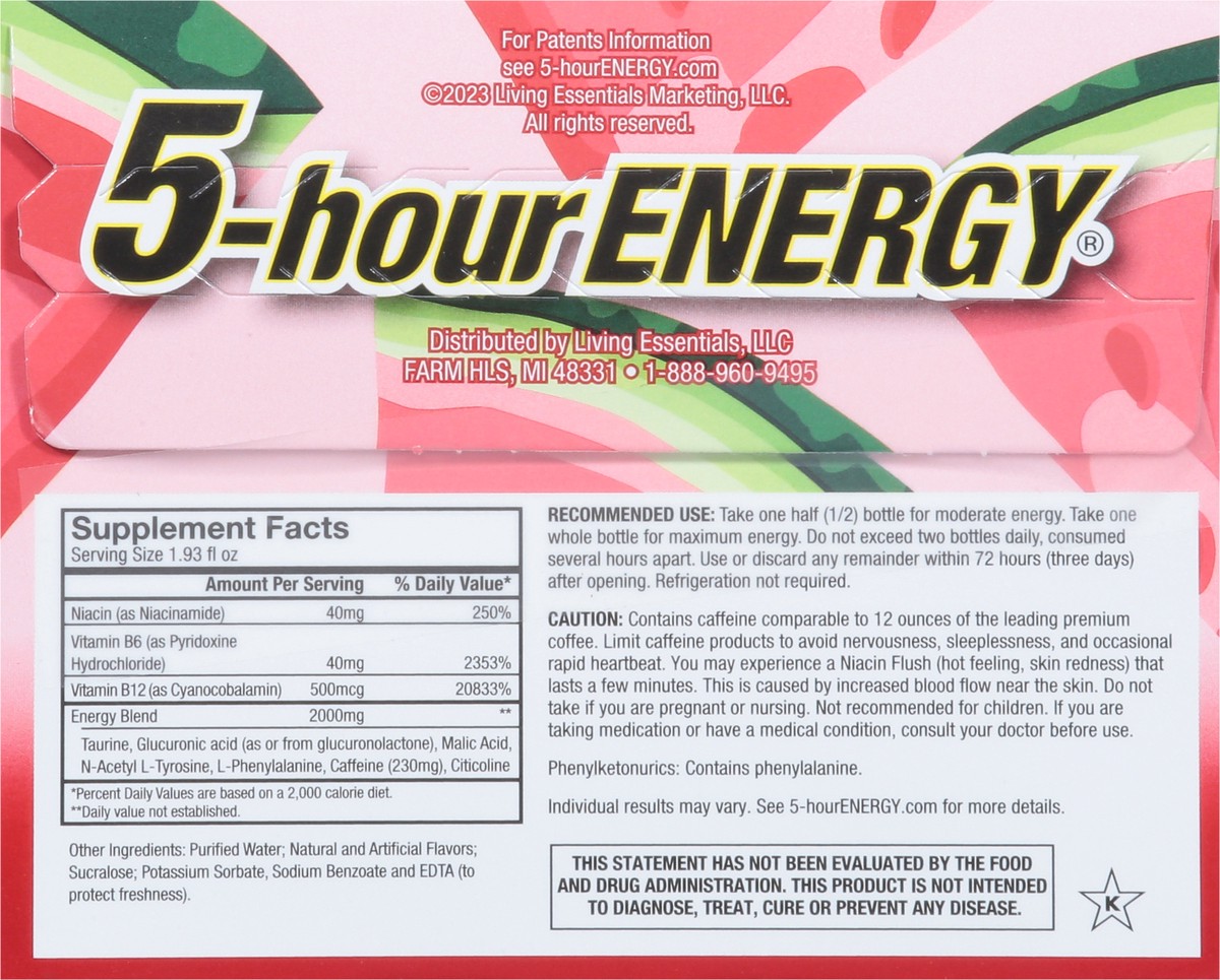 slide 3 of 15, 5-hour ENERGY 5-Hour Watermelon Extra Strength 6-pack, 6 ct