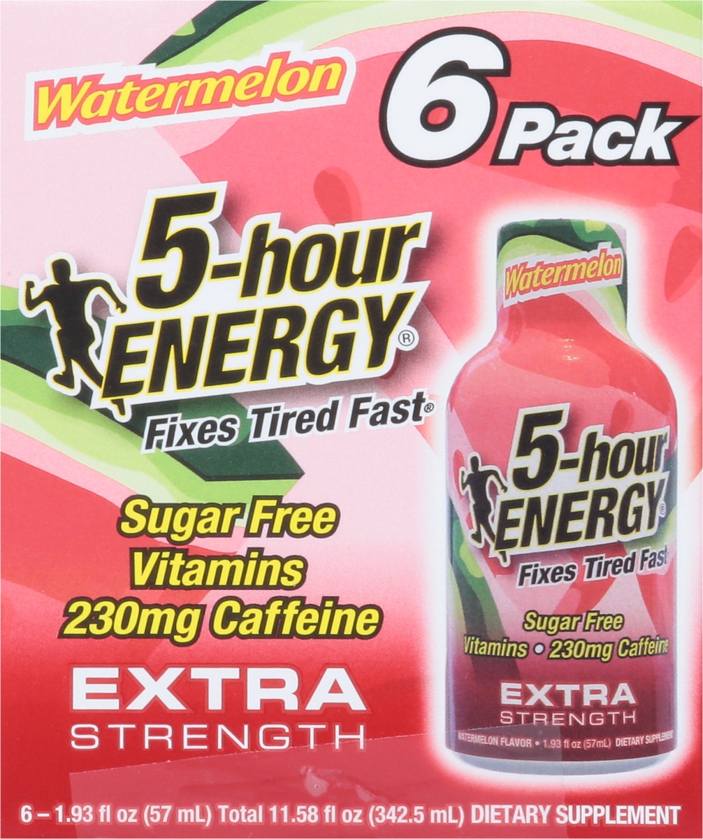 slide 7 of 15, 5-hour ENERGY 5-Hour Watermelon Extra Strength 6-pack, 6 ct