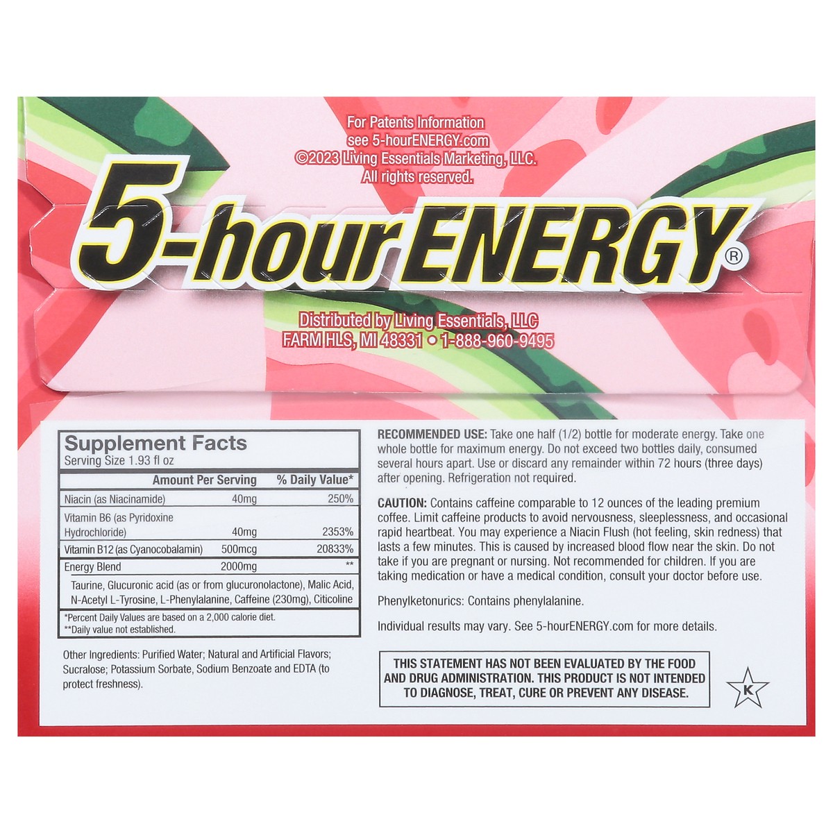 slide 10 of 15, 5-hour ENERGY 5-Hour Watermelon Extra Strength 6-pack, 6 ct