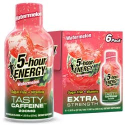 5-hour ENERGY, Extra Strength, Watermelon, 6 Pack, 1.93 oz.