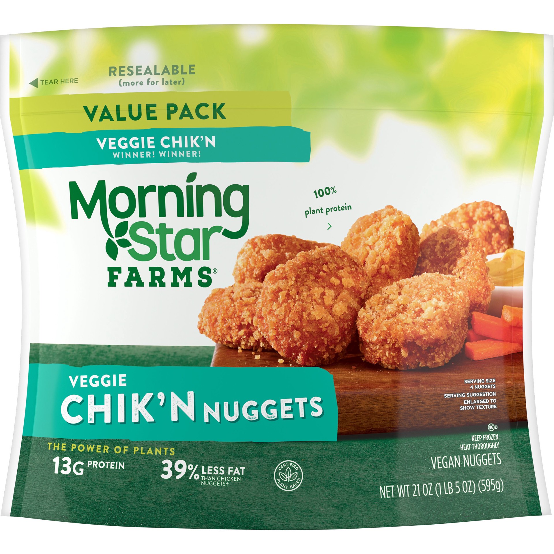 MorningStar Farms Meatless Chicken Nuggets, Plant Based Protein Vegan ...