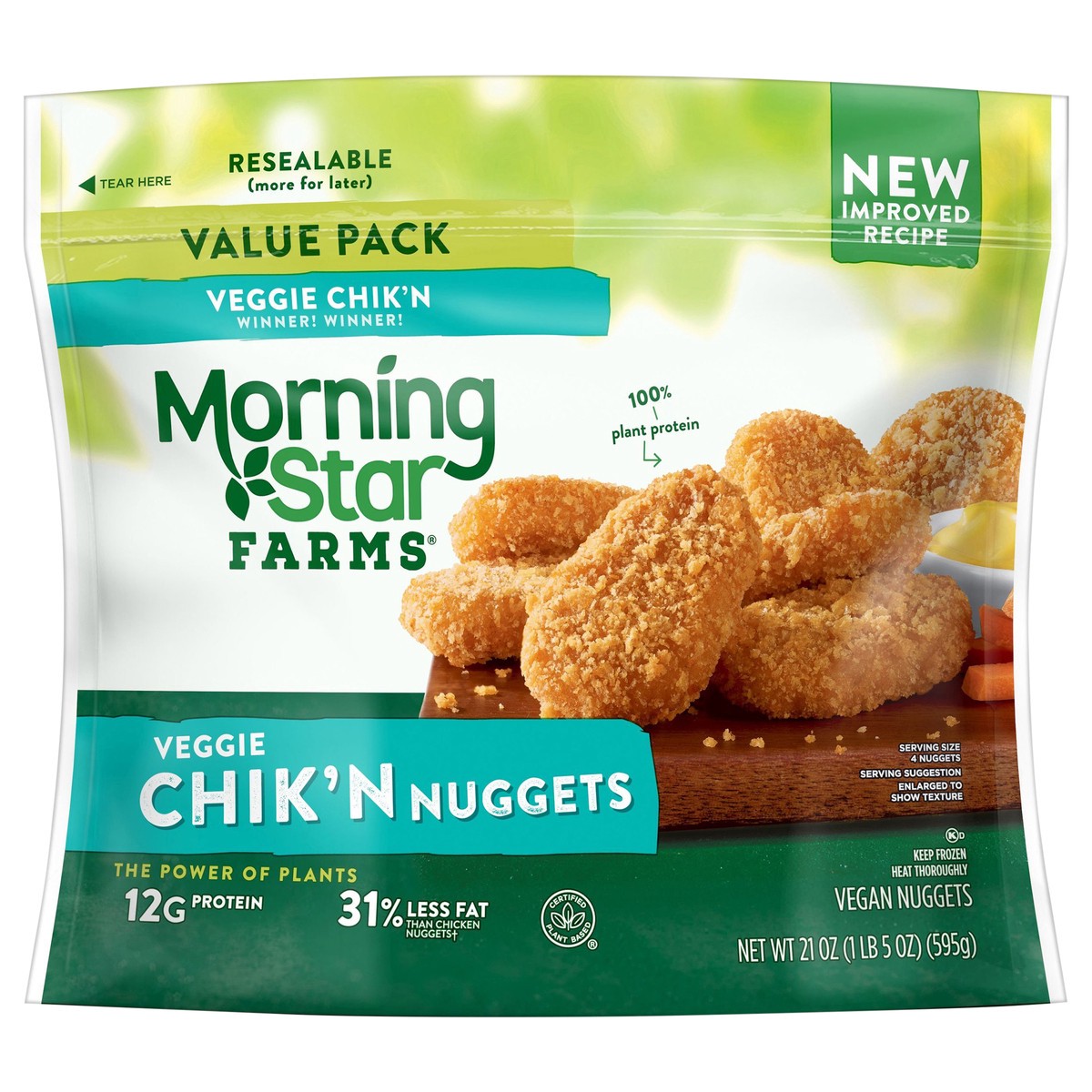 slide 1 of 5, MorningStar Farms Meatless Chicken Nuggets, Original, 21 oz, Frozen, 21 oz