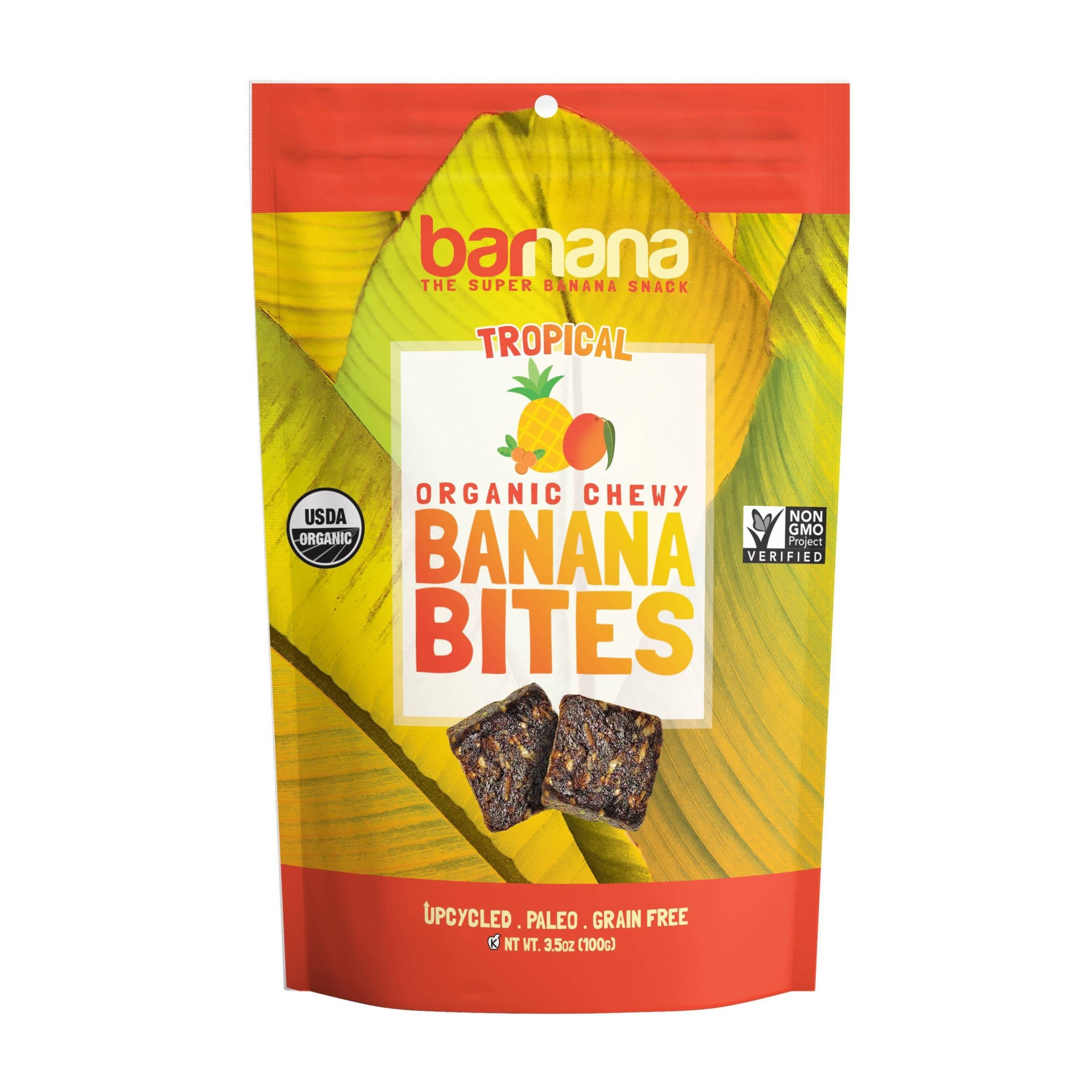 slide 1 of 3, Barnana Organic Tropical Chewy Banana Bites, 3.5 oz