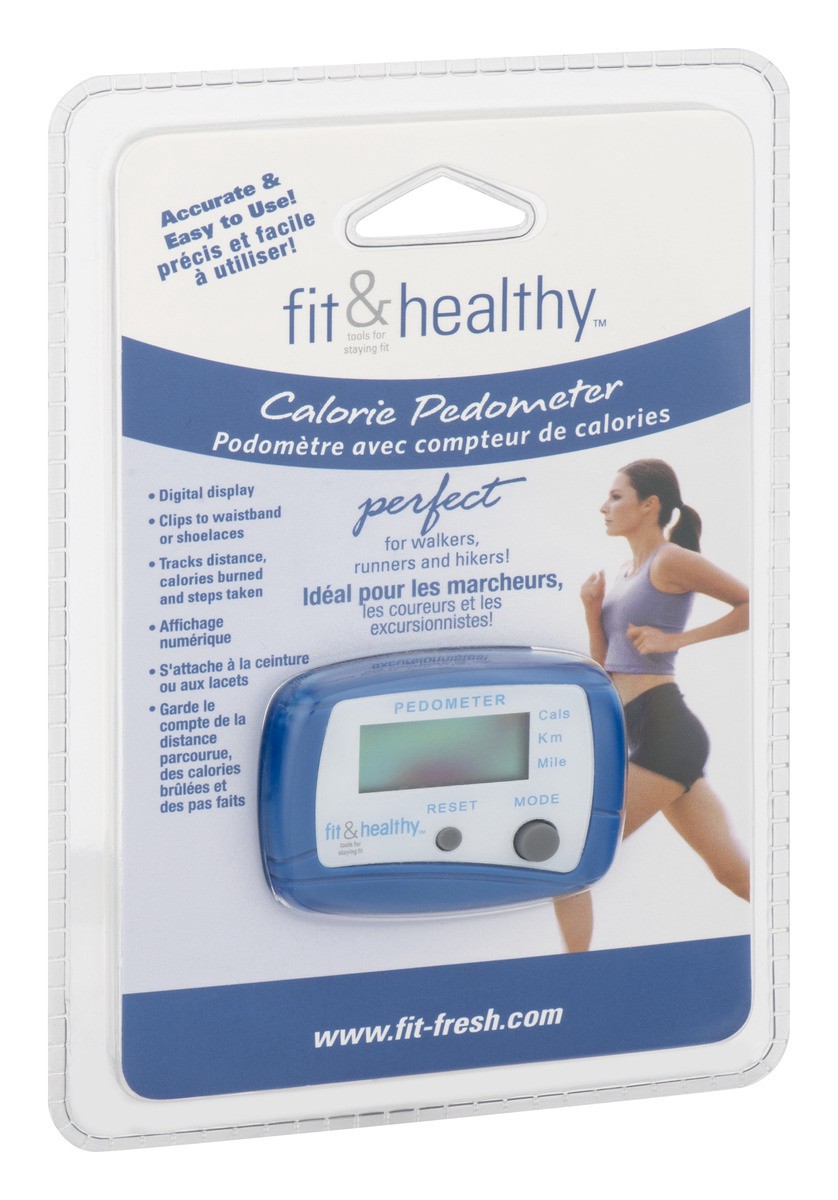 slide 3 of 9, Fit & Healthy Pedometer, 1 ct