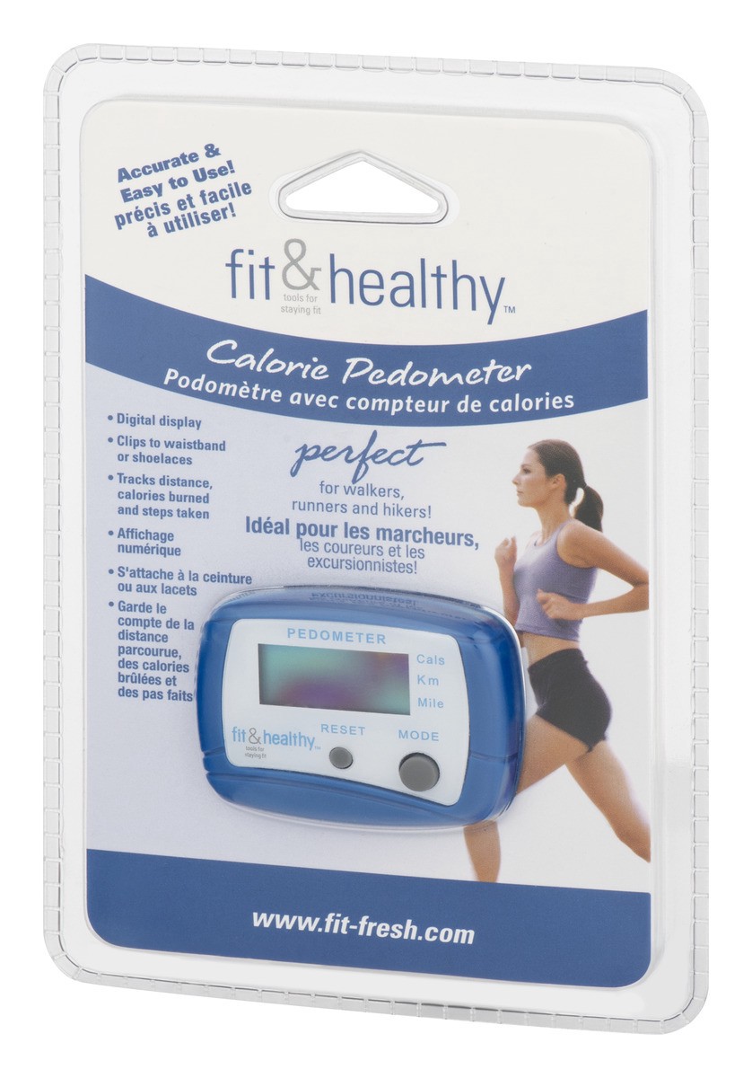 slide 9 of 9, Fit & Healthy Pedometer, 1 ct