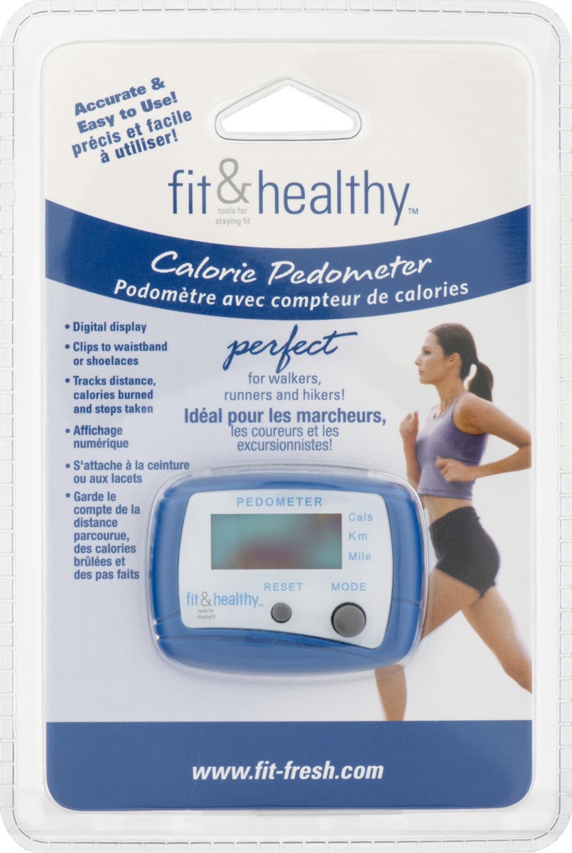 slide 5 of 9, Fit & Healthy Pedometer, 1 ct