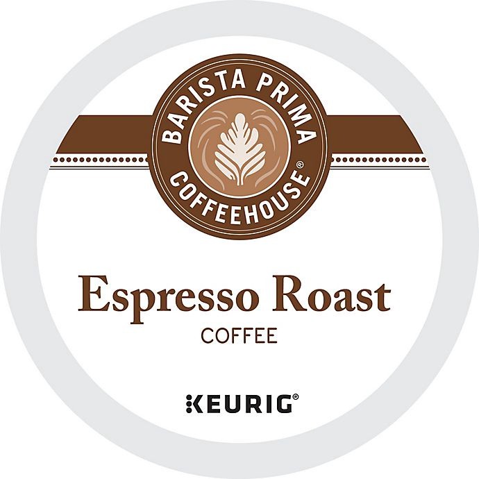 slide 1 of 7, Barista Prima Coffeehouse Espresso Roast Dark Roast Coffee K-Cup Pods 24-0.47 oz Cup/Tub/Bowl, 24 ct