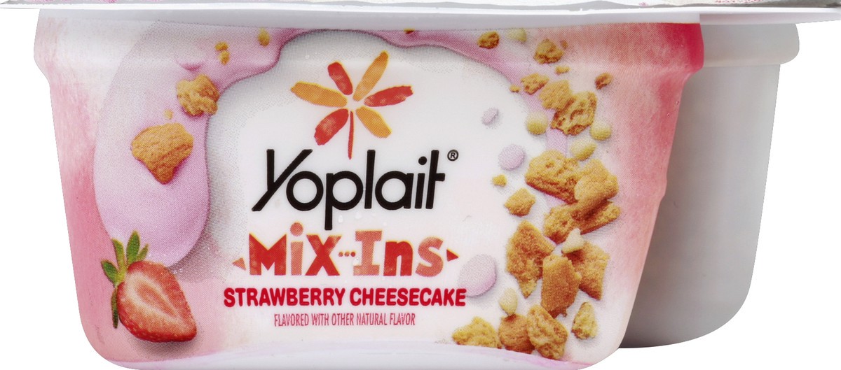 slide 5 of 6, Yoplait Mix-Ins Strawberry Cheesecake Traditional-Style Yogurt Cup, 5.3 oz