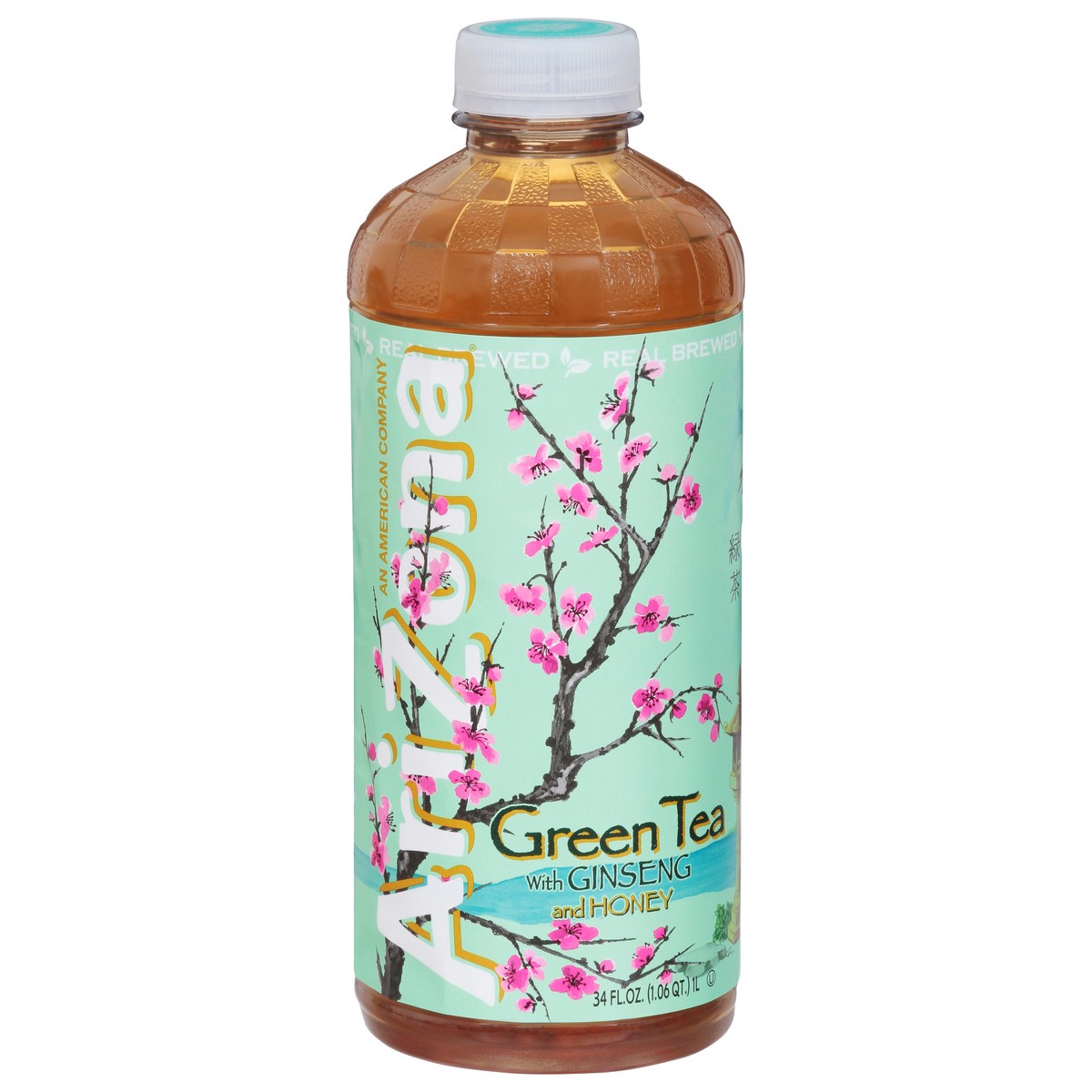 slide 1 of 9, Arizona Green Tea With Ginseng And Honey Bottle- 34 fl oz, 1 liter