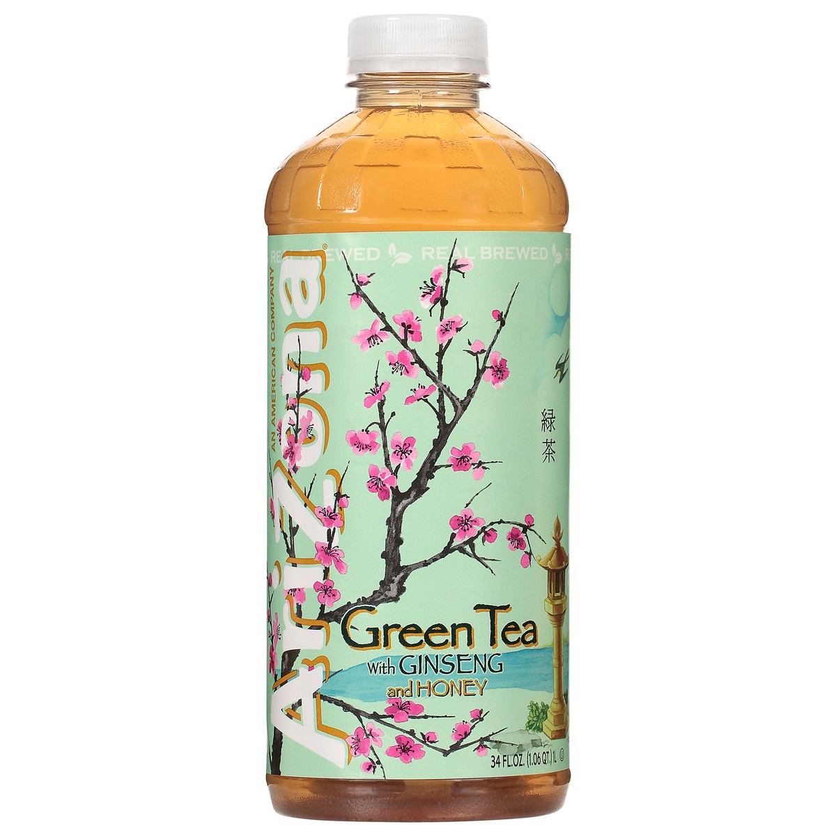 slide 1 of 9, Arizona Green Tea With Ginseng And Honey Bottle- 34 fl oz, 1 liter