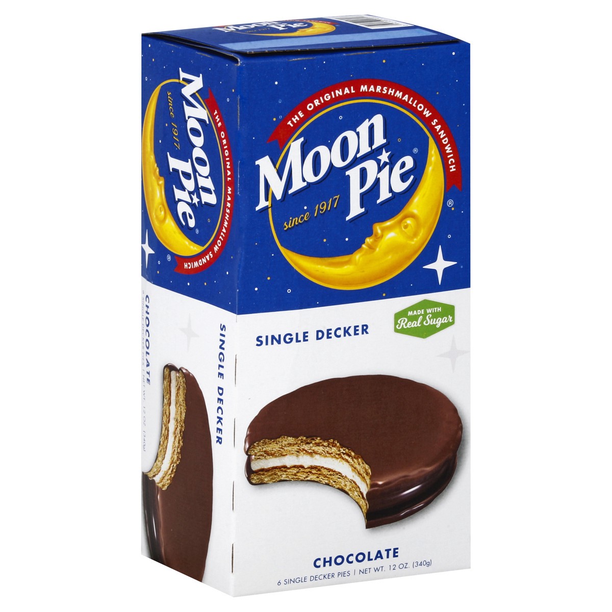 slide 3 of 6, Moon Pie Chocolate Single-Decker Marshmallow Sandwich, 6 ct; 12 oz