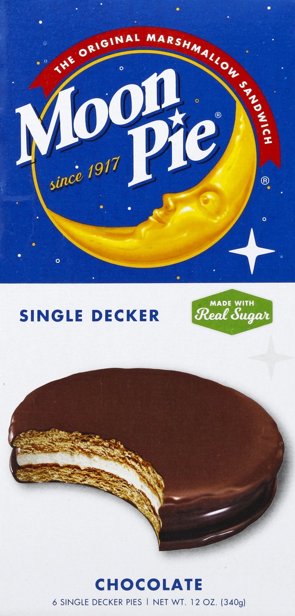 slide 6 of 6, Moon Pie Chocolate Single-Decker Marshmallow Sandwich, 6 ct; 12 oz