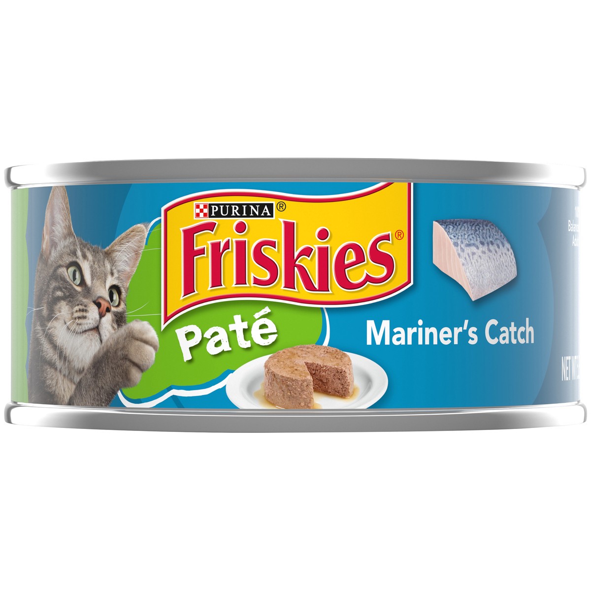 slide 7 of 7, Friskies Purina Friskies Pate Wet Cat Food, Mariner's Catch, 5.5 oz