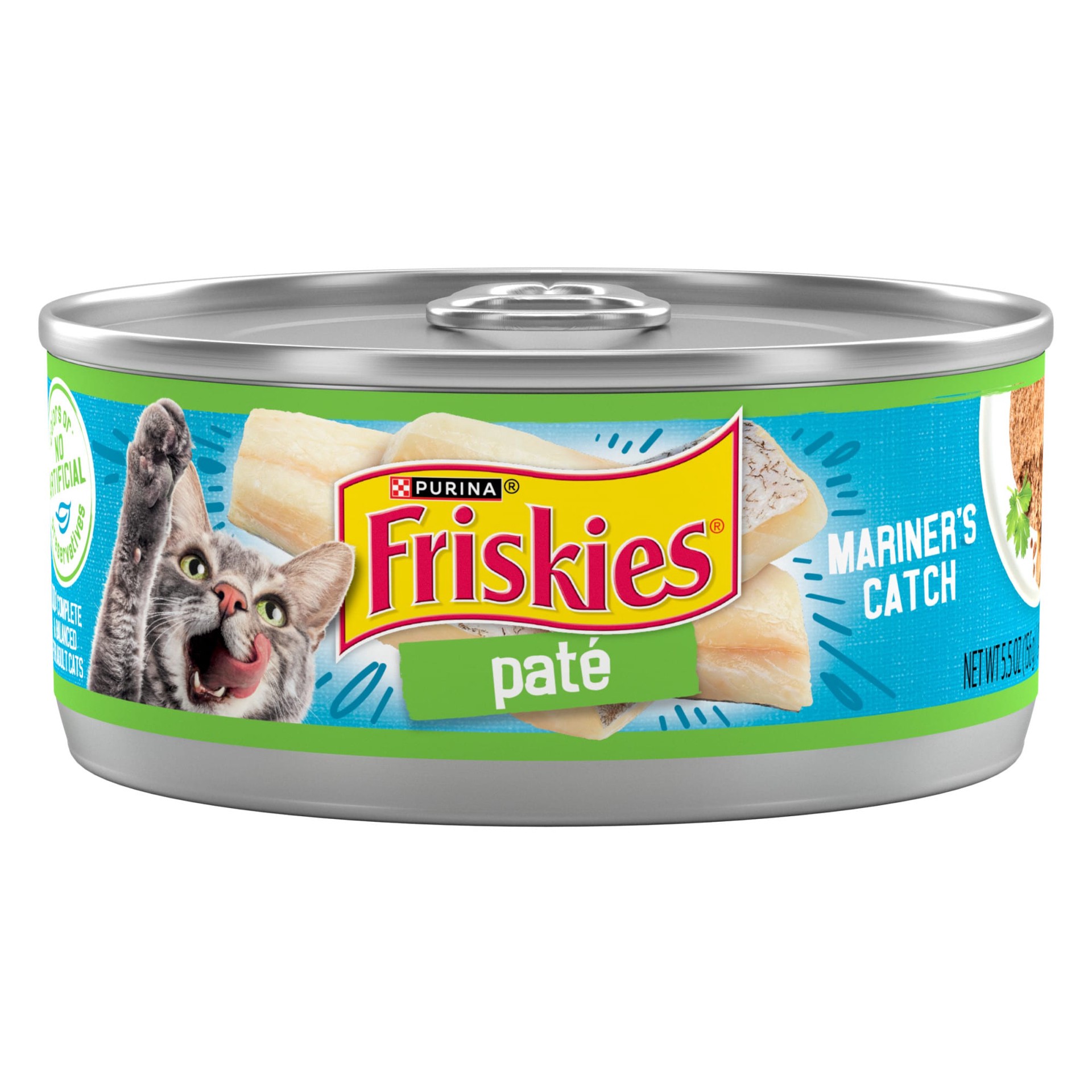 slide 1 of 7, Friskies Purina Friskies Pate Wet Cat Food, Mariner's Catch, 5.5 oz