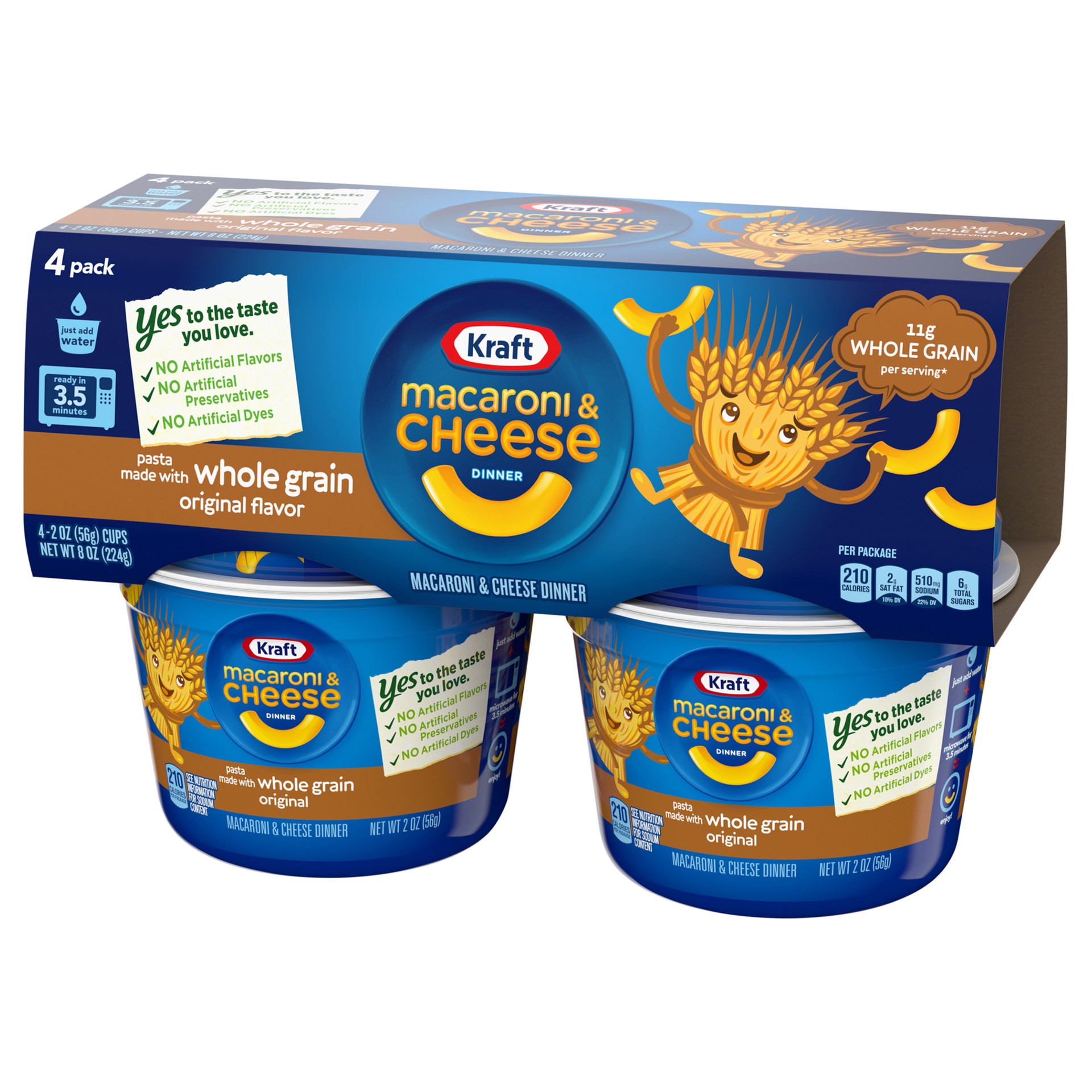 Kraft Original Macaroni & Cheese Easy Microwavable Dinner with Whole