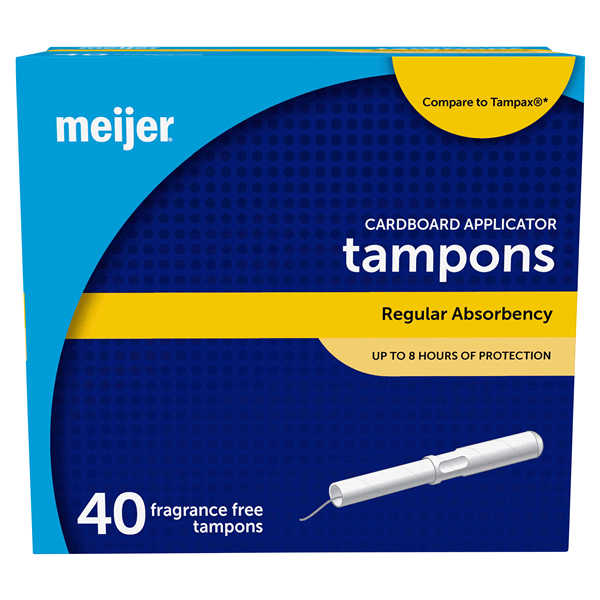 slide 1 of 6, Meijer Cardboard Regular Tampons, Unscented, 40 ct