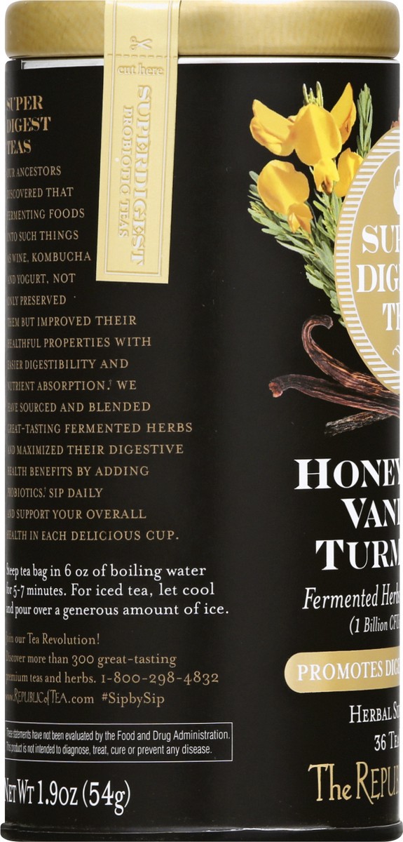 slide 8 of 12, The Republic of Tea Bags Honeybush Vanilla Turmeric Super Digest Tea - 36 ct, 1 ct