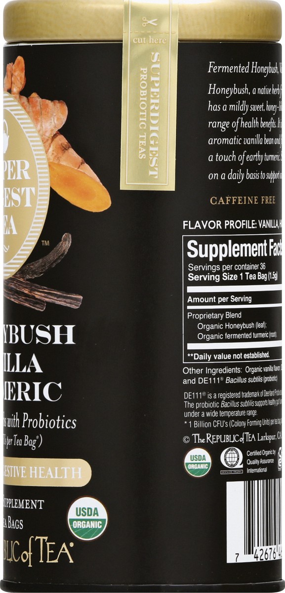 slide 7 of 12, The Republic of Tea Bags Honeybush Vanilla Turmeric Super Digest Tea - 36 ct, 1 ct