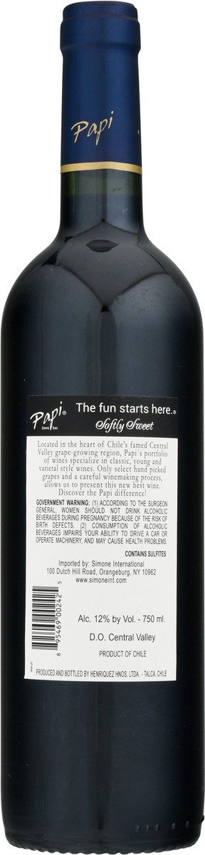 slide 2 of 12, Papi Merlot, Demi Sec, Central Valley, 750 ml