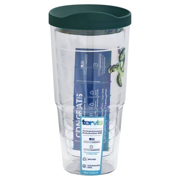 slide 1 of 1, Tervis Green Turtle Tumbler With Lid, 24 oz
