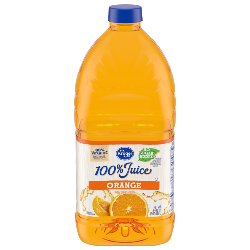 slide 3 of 3, Kroger 100% Orange Juice- 64 fl oz, 64 fl oz