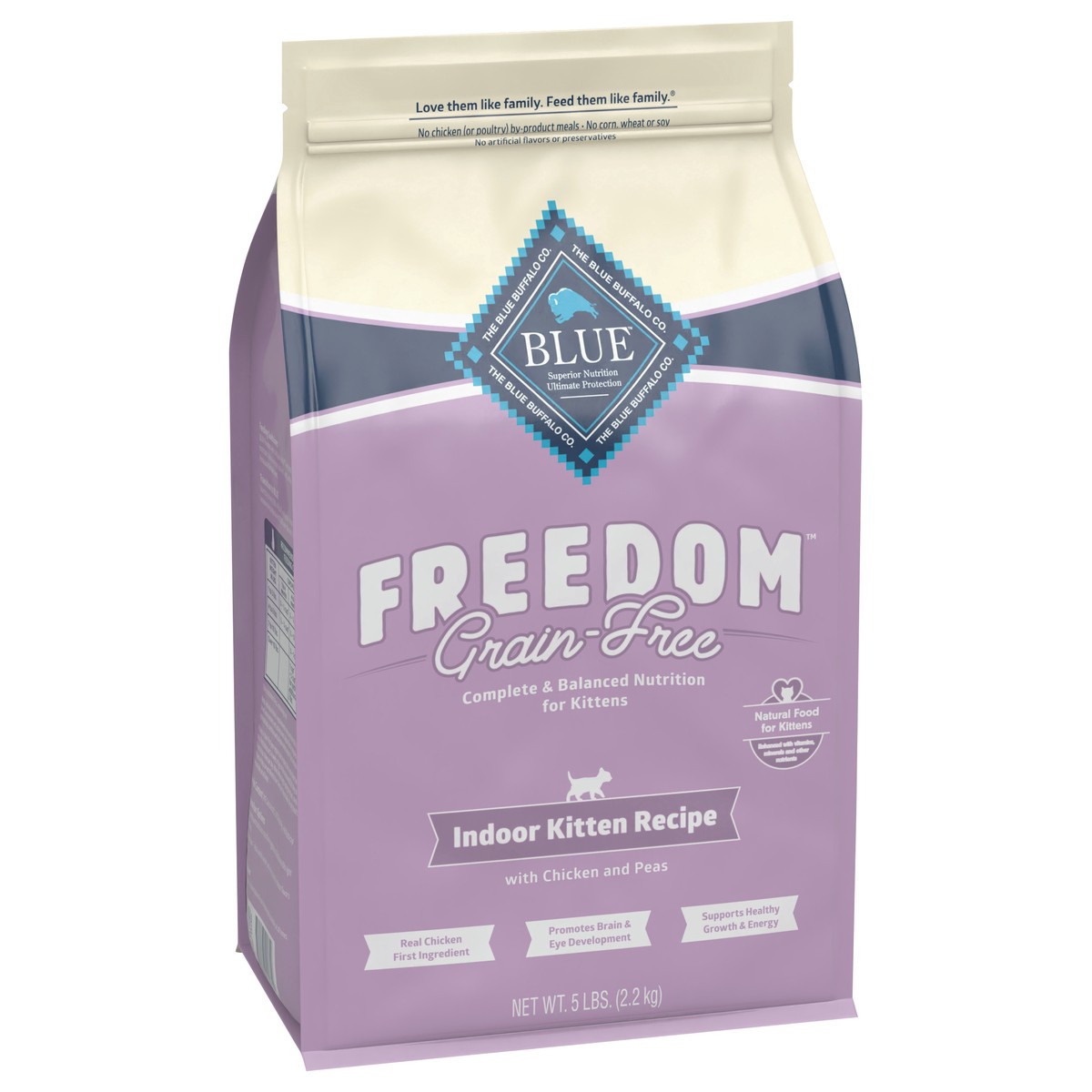 slide 2 of 9, Blue Buffalo Freedom Kitten Dry Cat Food - Grain Free, Chicken, 5 lb