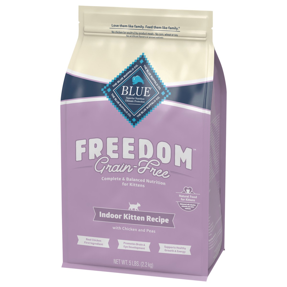 slide 3 of 9, Blue Buffalo Freedom Kitten Dry Cat Food - Grain Free, Chicken, 5 lb