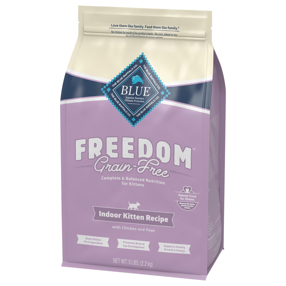 slide 2 of 9, Blue Buffalo Freedom Kitten Dry Cat Food - Grain Free, Chicken, 5 lb