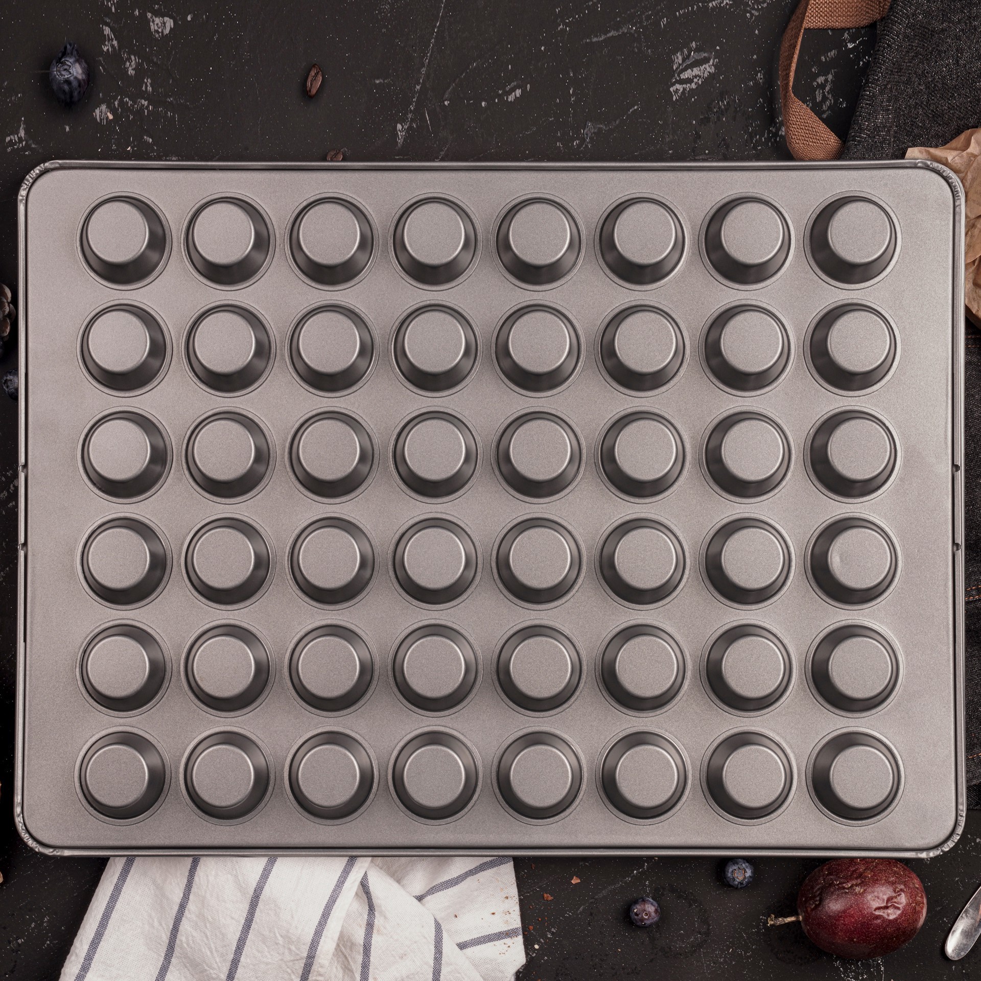 slide 3 of 6, Non-Stick 48-Cavity Mini Muffin Pan By Celebrate It, 21.5 in x 15.1 in x 1.1 in