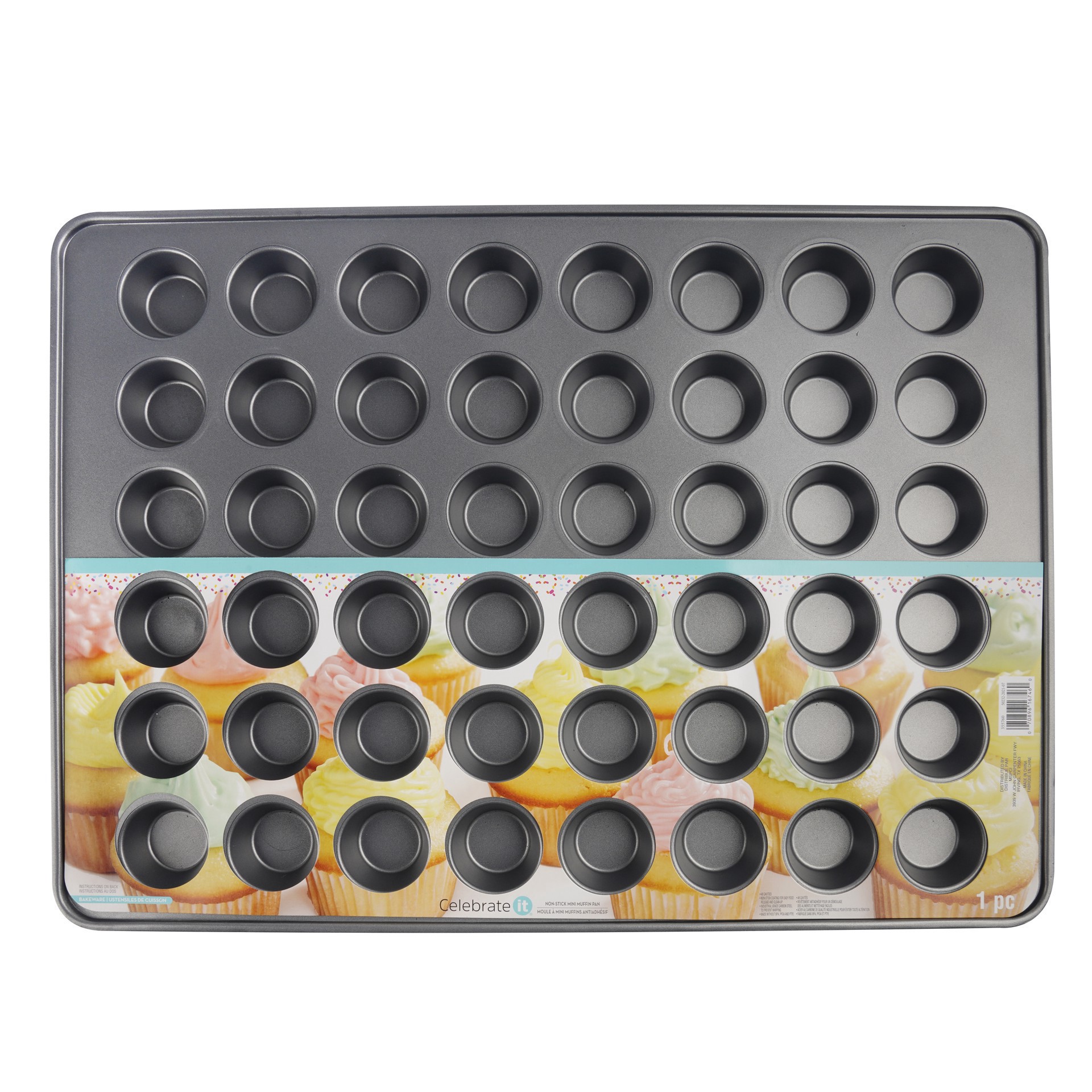 slide 2 of 6, Non-Stick 48-Cavity Mini Muffin Pan By Celebrate It, 21.5 in x 15.1 in x 1.1 in