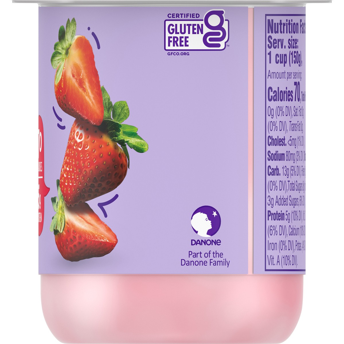 slide 6 of 7, Light + Fit Dannon Light + Fit Strawberry Original Nonfat Yogurt, 0 Fat and 70 Calories, Creamy and Delicious Strawberry Yogurt, 5.3 OZ Cup, 5.3 oz