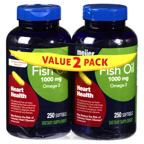 slide 1 of 3, Meijer Fish Oil, 500 ct; 1000 mg