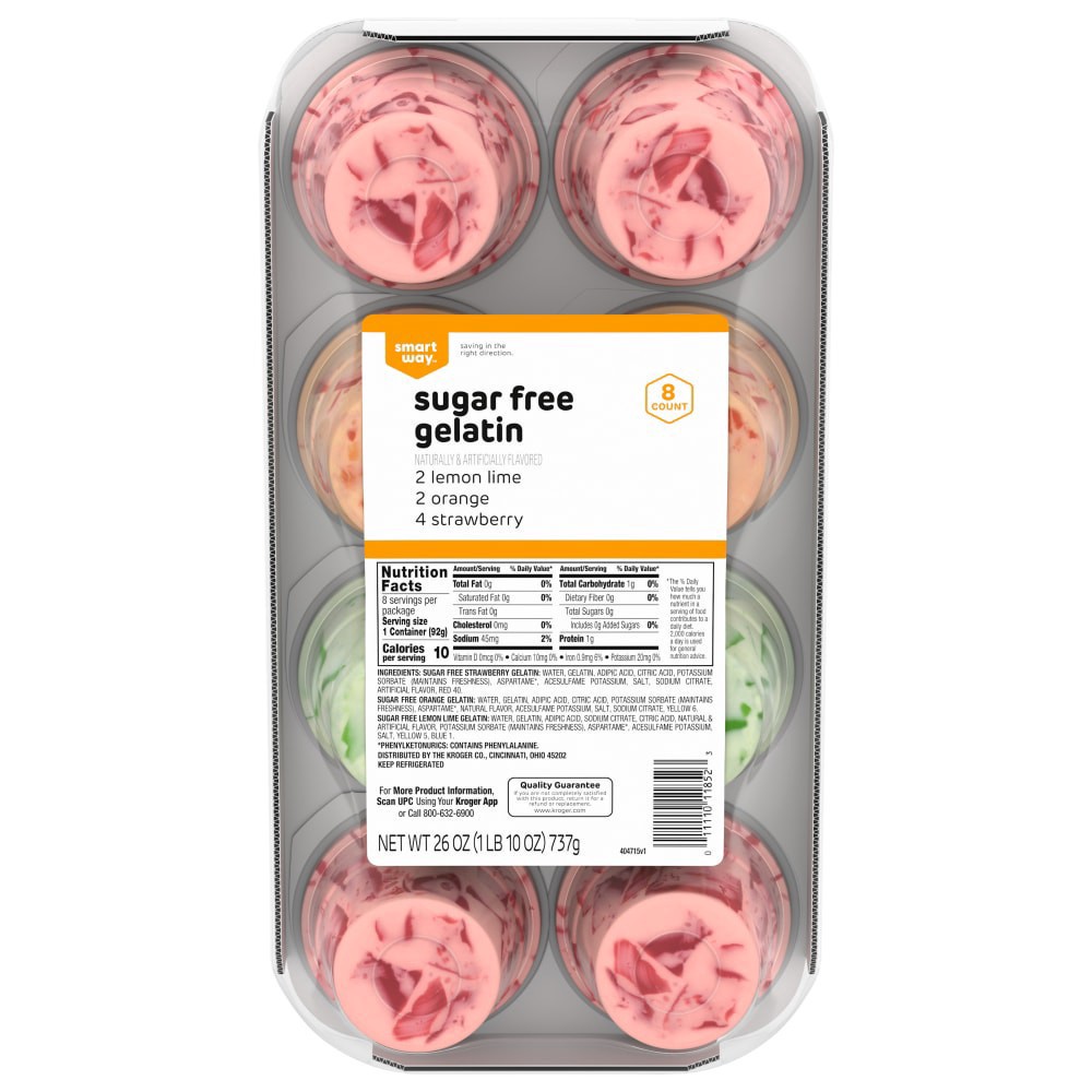 slide 2 of 2, Smart Way Assorted Sugar Free Gelatin, 26 oz