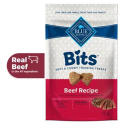 Blue Buffalo Bits Soft Dog Treats for Training, Made With Natural Ingredients & Enhanced with DHA, Beef Recipe, 11-oz Bag