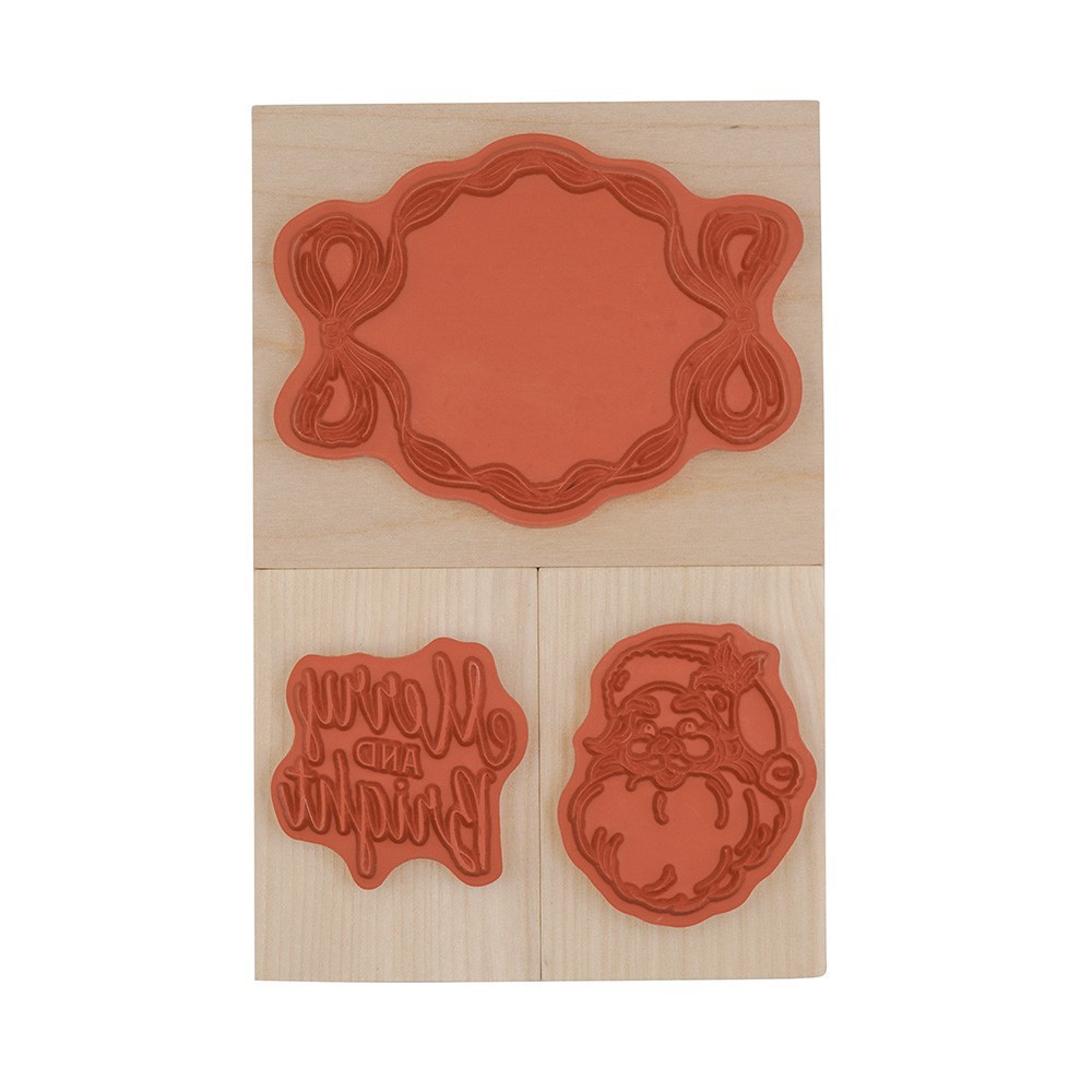 slide 3 of 3, Santa Wood Stamp Set By Recollections, 3.4 in x 1 in x 5.2 in