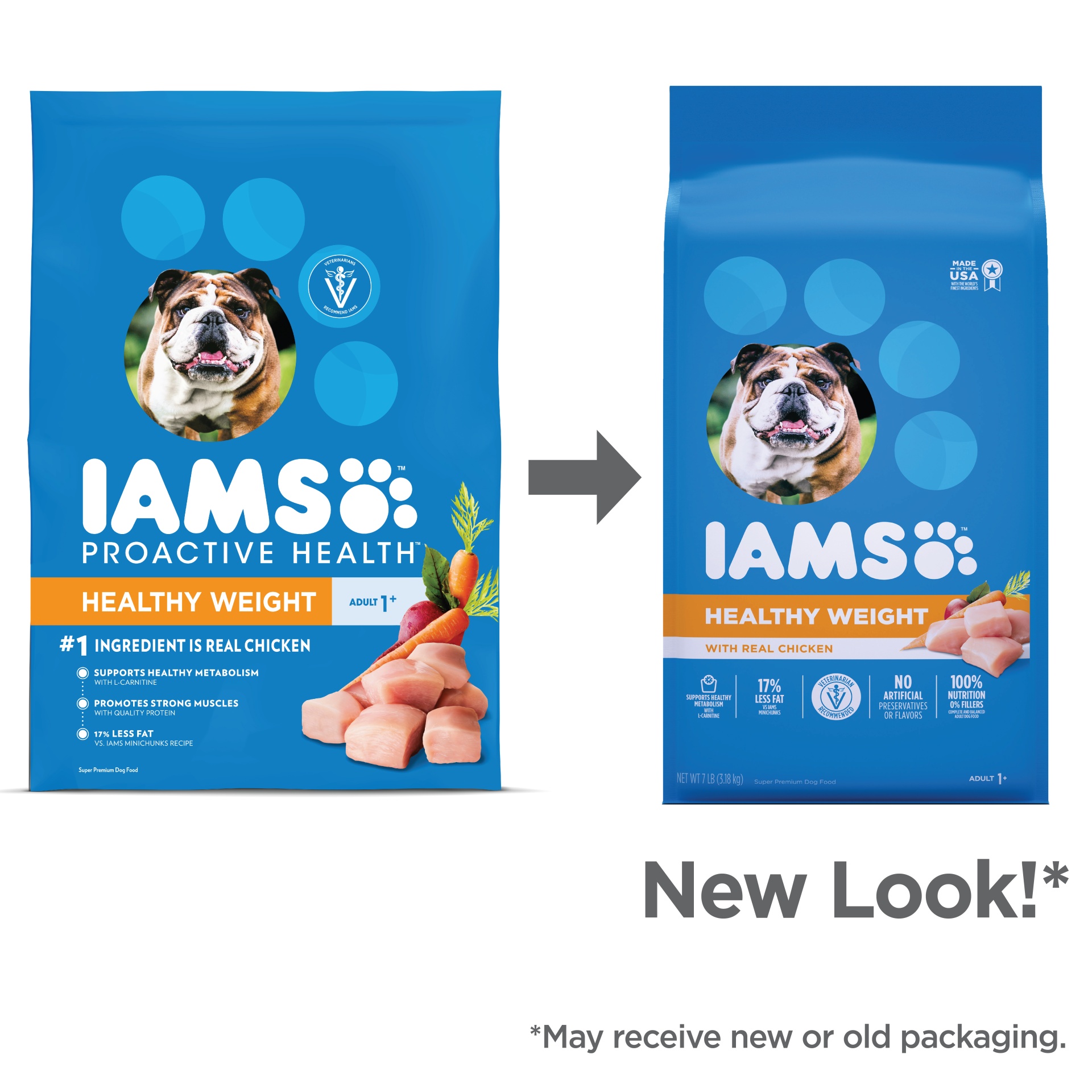 IAMS Adult Healthy Weight Control Dry Dog Food with Real Chicken 7 lb