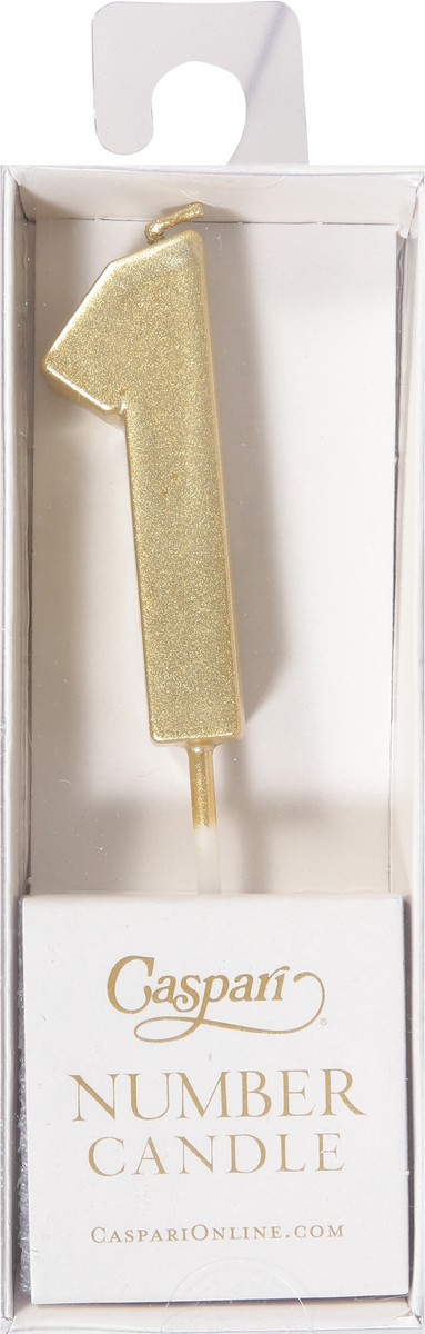 slide 6 of 9, Caspari Gold Birthday Number 1 Candle 1 ea, 