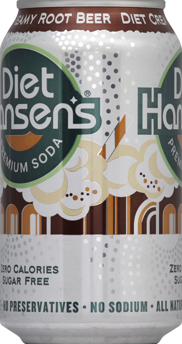 slide 3 of 4, Hansen's Premium Sugarfree Creamy Root Beer Diet Soda, 6 ct; 12 oz