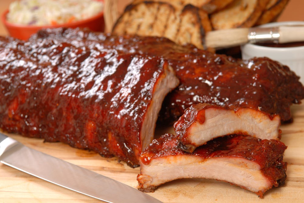 slide 4 of 5, Curly's Baby Back Pork Ribs With Bbq Sauce, 24 oz
