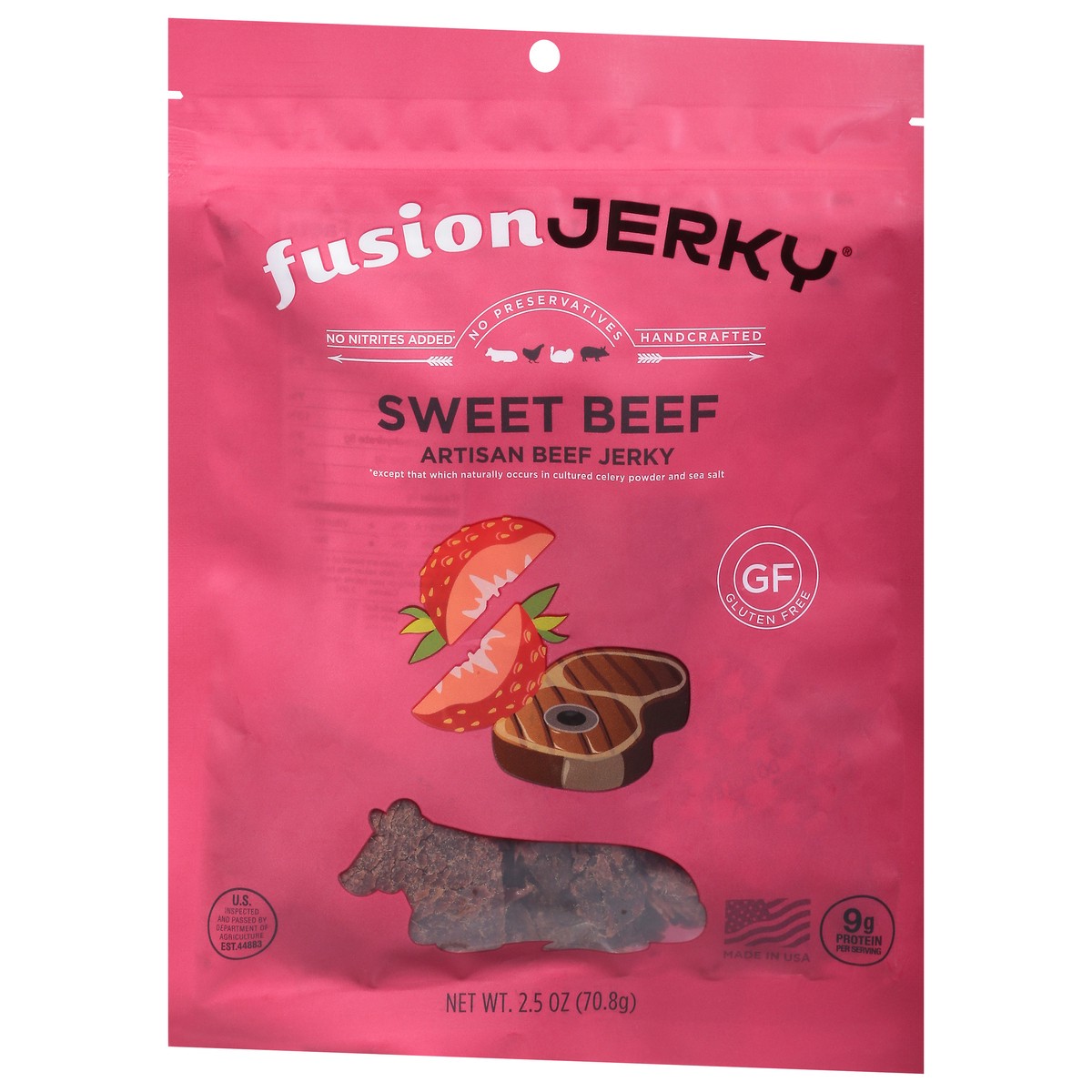 slide 3 of 9, FusionJerky Sweet Beef Artisan Beef Jerky 2.5 oz, 2.5 oz