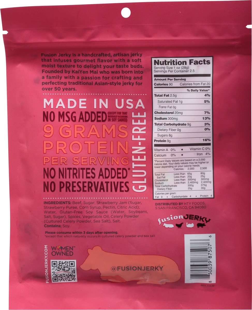 slide 5 of 9, FusionJerky Sweet Beef Artisan Beef Jerky 2.5 oz, 2.5 oz