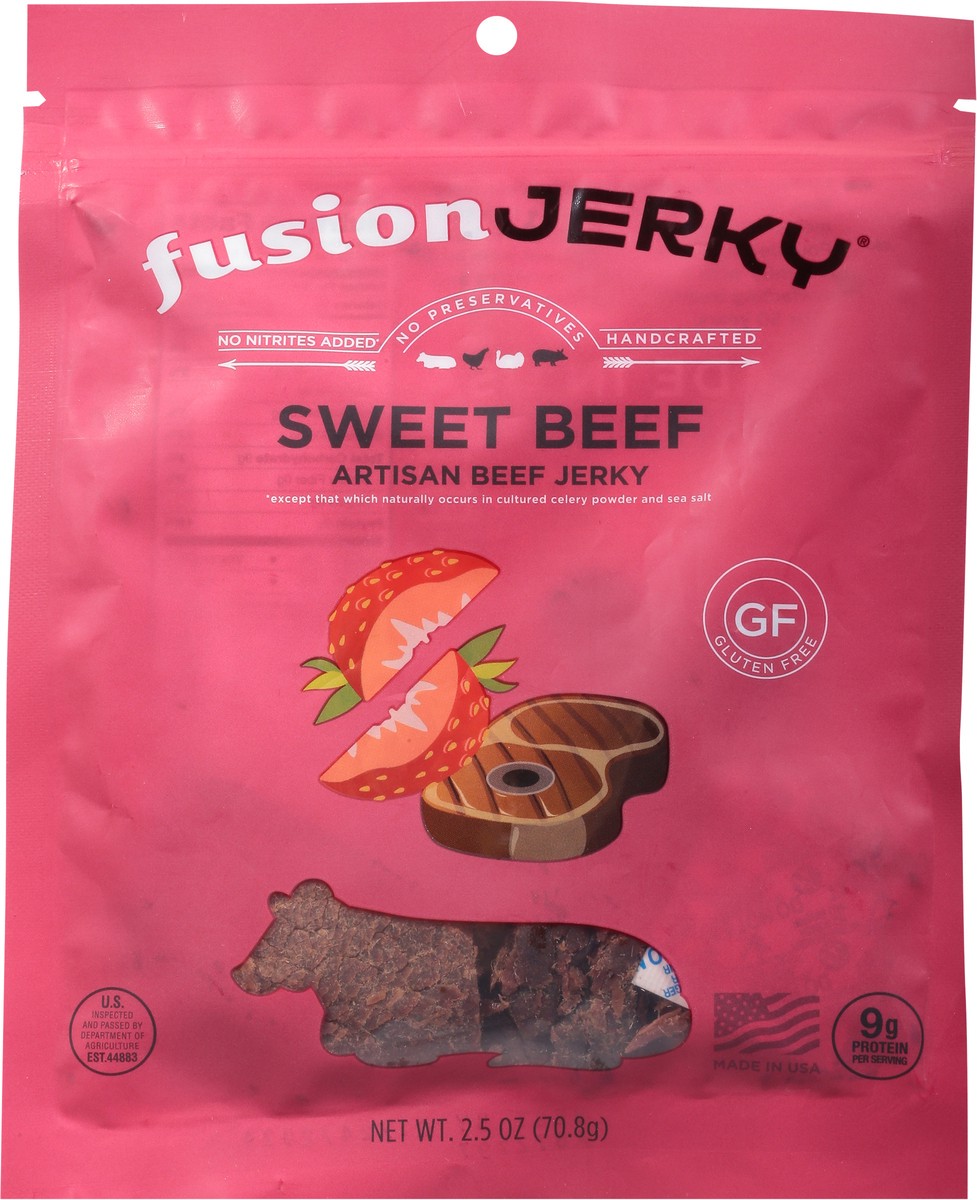 slide 2 of 9, FusionJerky Sweet Beef Artisan Beef Jerky 2.5 oz, 2.5 oz