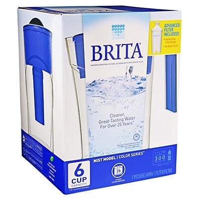 slide 1 of 1, Brita Mist Pitcher Dark Blue, 6 cup