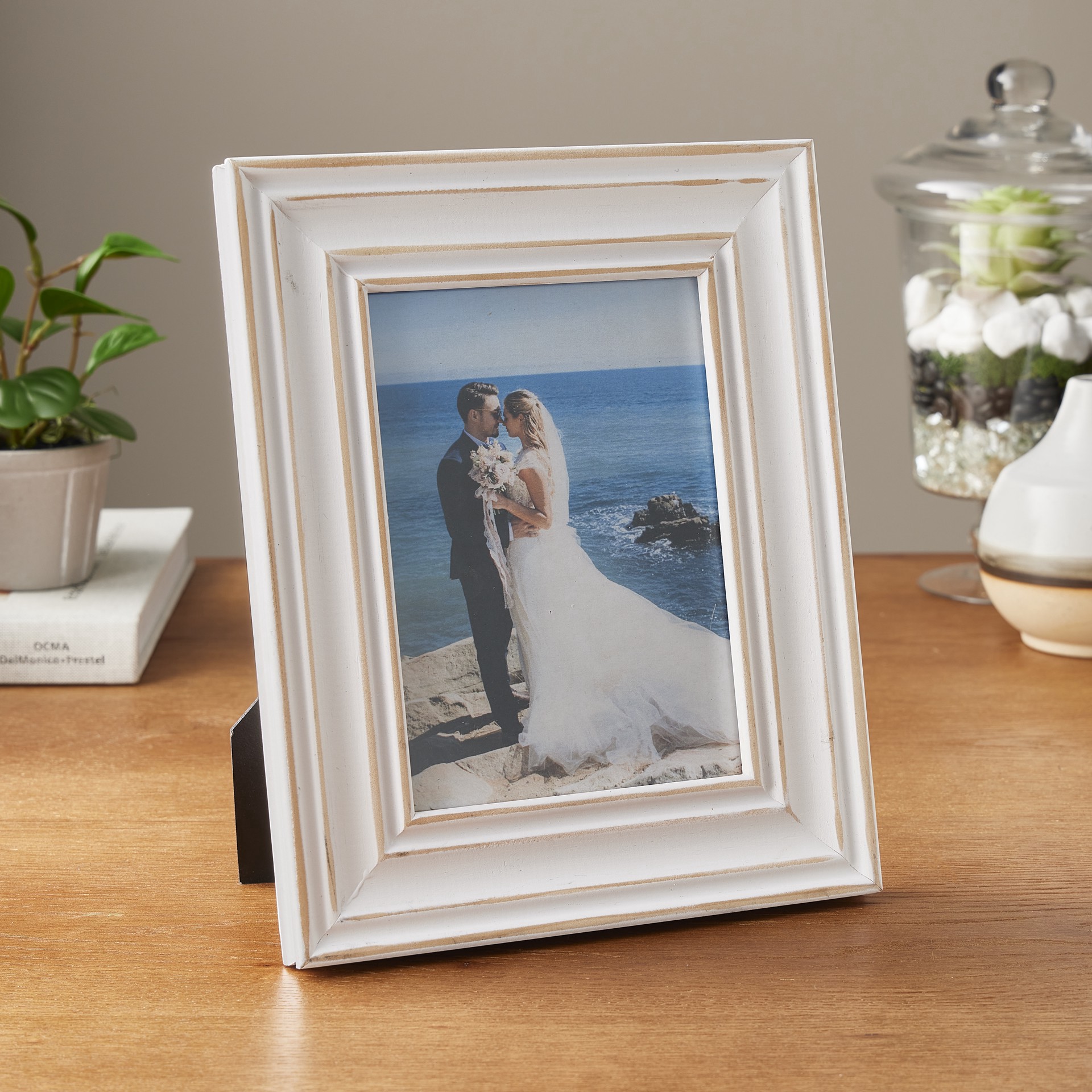 slide 3 of 6, Expressions 5" X 7" White With Distressed Edges Frame By Studio Decor, 5 in x 7 in