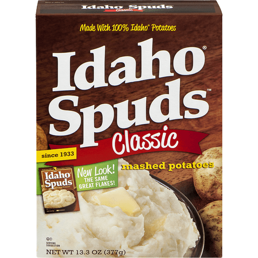 slide 2 of 18, Idaho Spuds Mashed Potatoes, 13.3 oz