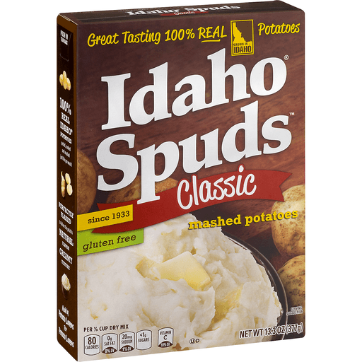 slide 4 of 18, Idaho Spuds Mashed Potatoes, 13.3 oz