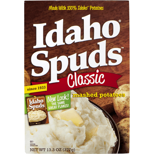slide 7 of 18, Idaho Spuds Mashed Potatoes, 13.3 oz