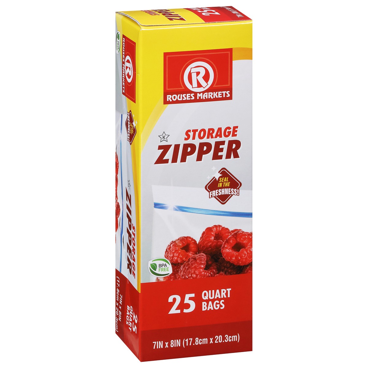 slide 6 of 9, Rouses Markets Quart Storage Zipper Bags 25 ea, 25 ct